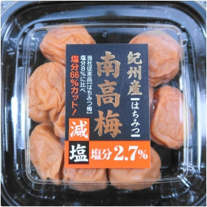 1ケース(12パック) 紀の国食品 紀州産南高梅 減塩はちみつ梅干 塩分2.7% 120g